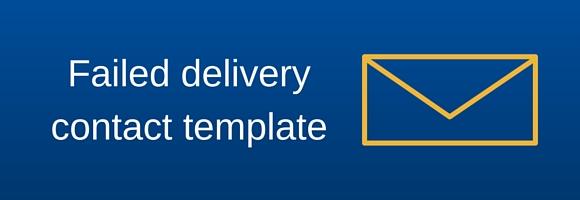 Failed international delivery contact template